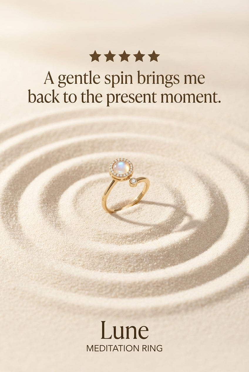 Lune meditation 18K Gold Plated ring
