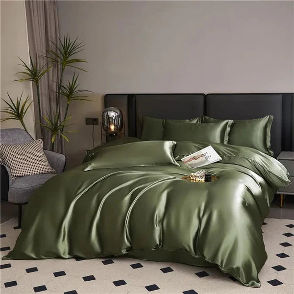 ARMY GREEN - Mulberry Silk Bed Ensemble Set