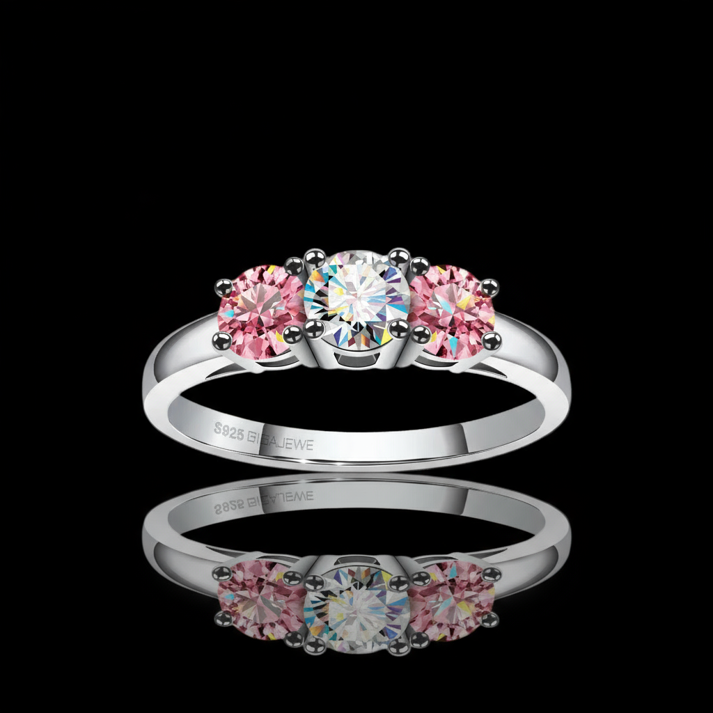 CLISTOE 1.0ct D VVS1 Round Cut Moissanite Ring