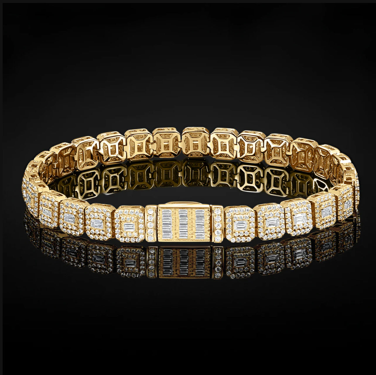 Square Halo Moissanite Tennis Bracelet