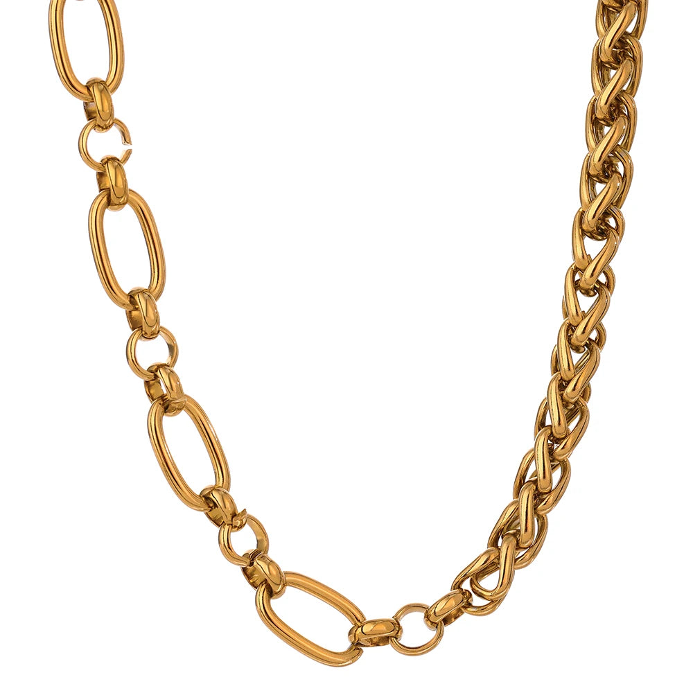 Statement Golden Glossy Thick Chunky Collar Necklace