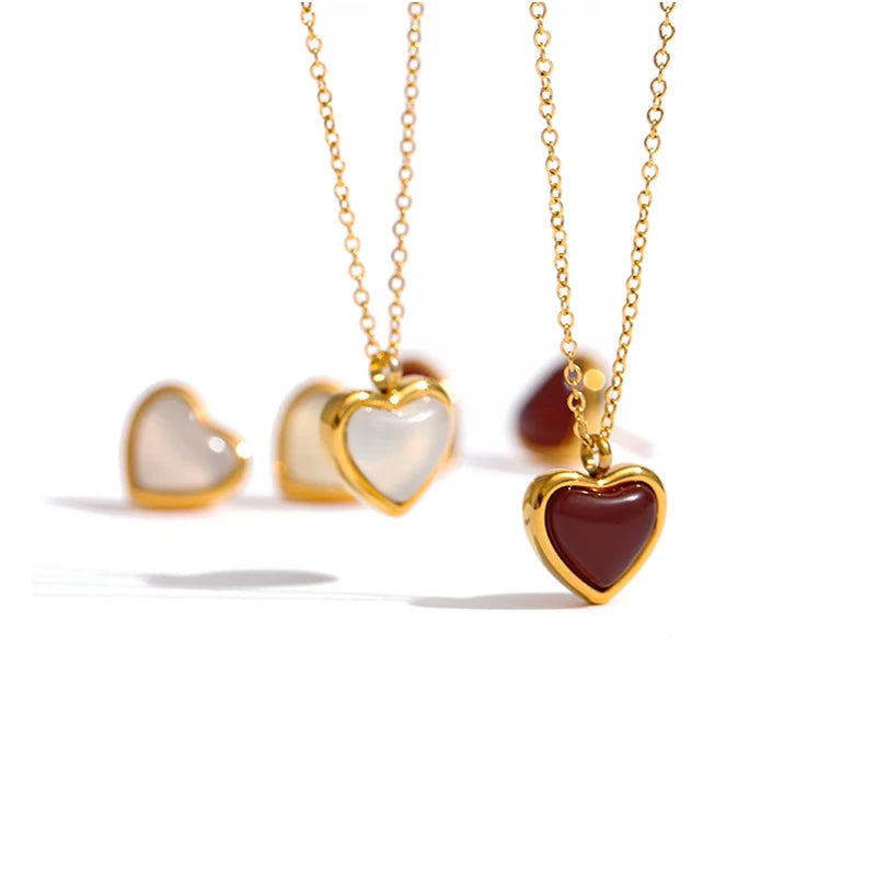 Heart Pendant Stone Agate