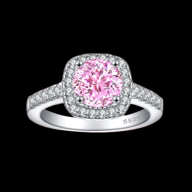 Pink 18K Moissanite Ring