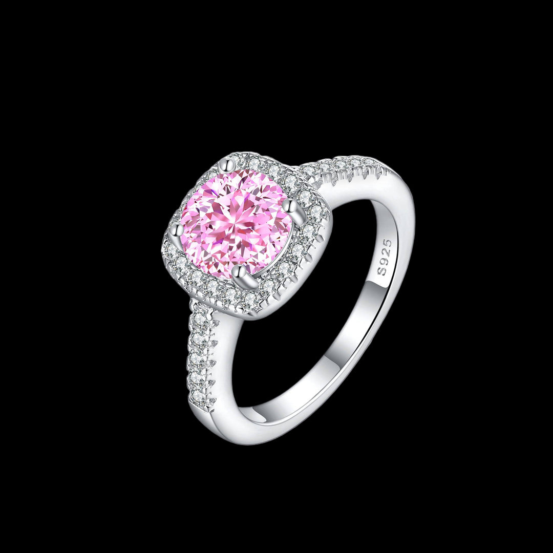 Pink 18K Moissanite Ring
