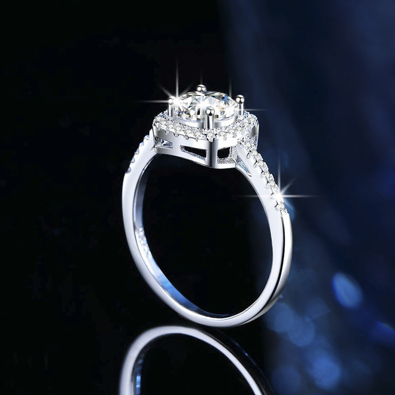 White Moissanite 18K Ring