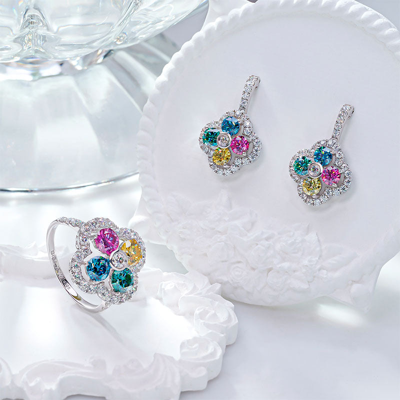 18K Round-Cut Moissanite Earrings