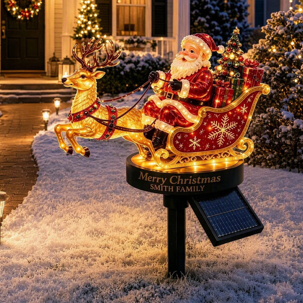 Solar Santa Claus Reindeer