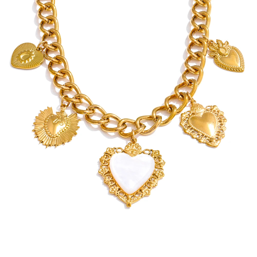 Resin Heart Love Drop Necklace
