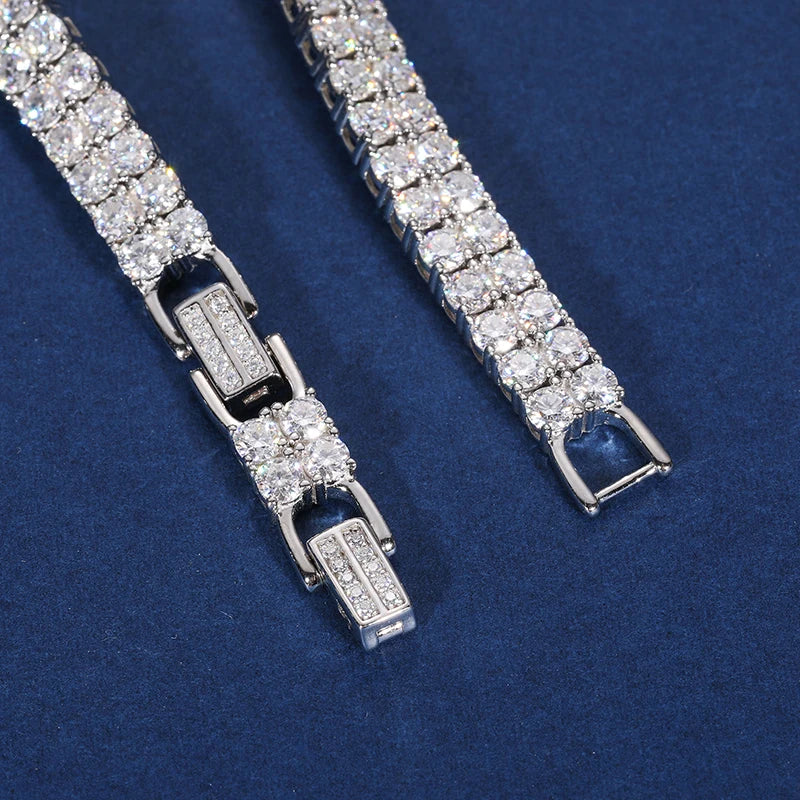 Lueur Royale Moissanite Tennis Bracelet – 925 Sterling Silver 18K White Gold Plated D VVS1