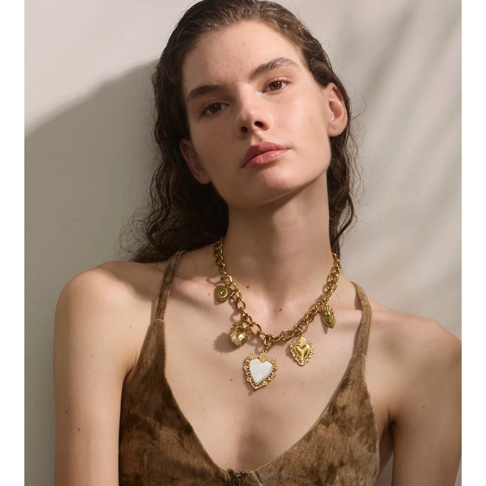 Resin Heart Love Drop Necklace