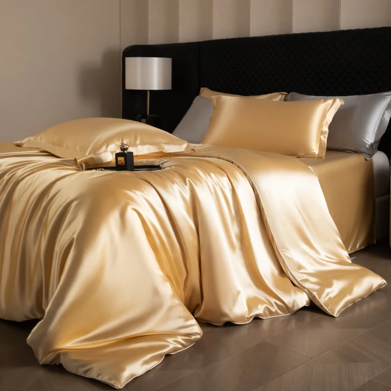 Champagne - Mulberry Silk Bed Ensemble Set