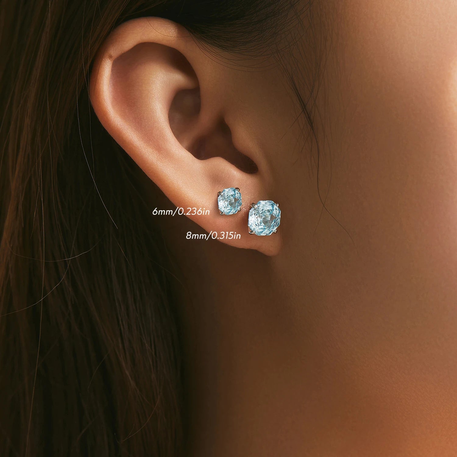 Geometric Zircon Stud Earrings