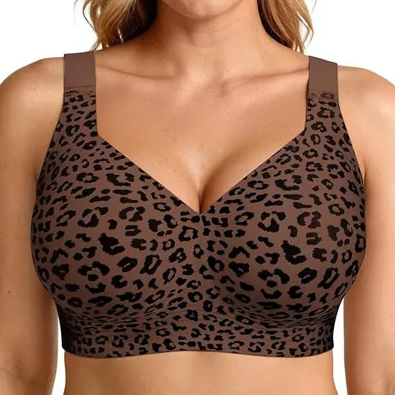 Leopard Print Seamless Jelly Bra