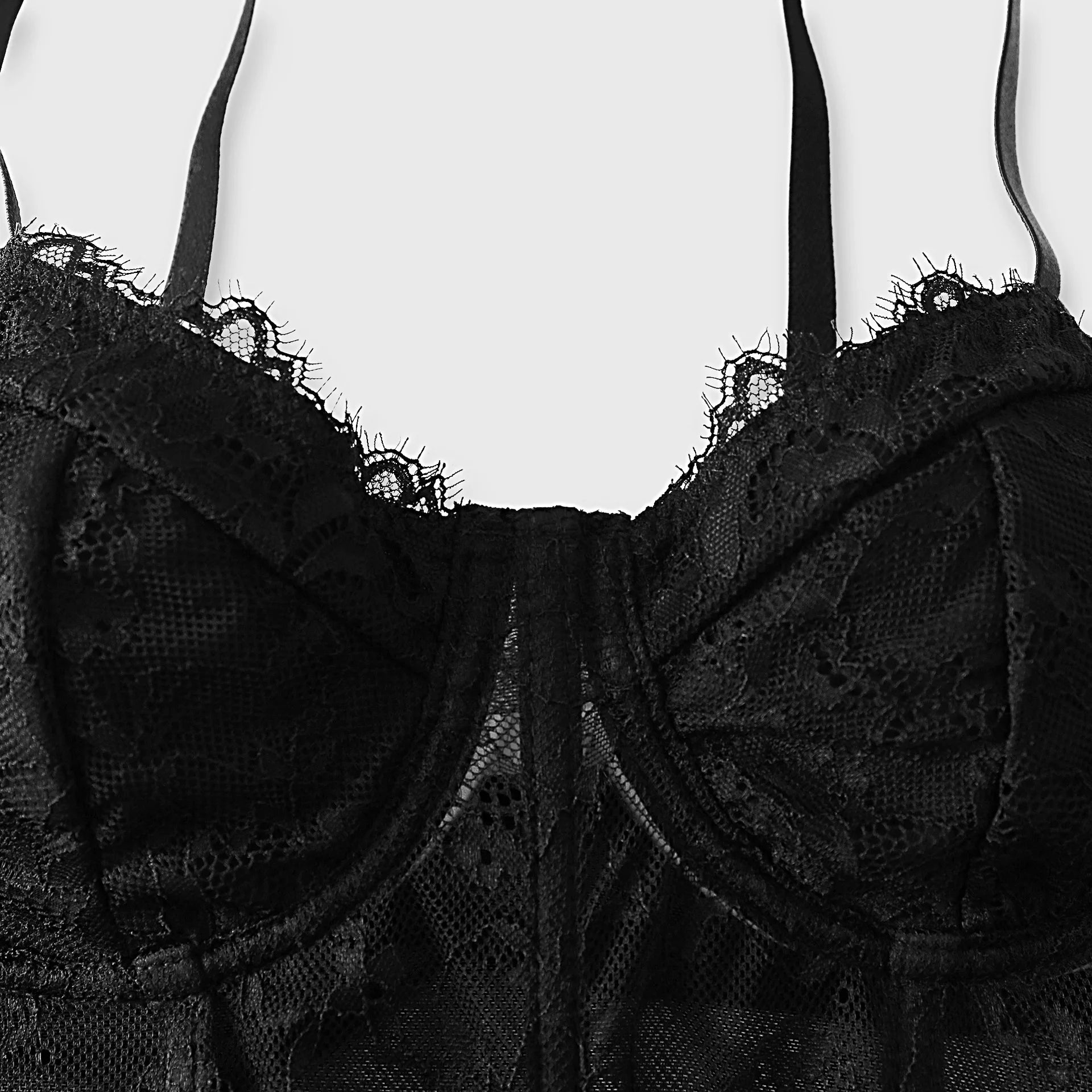 Noir Elegance Mesh Bralette