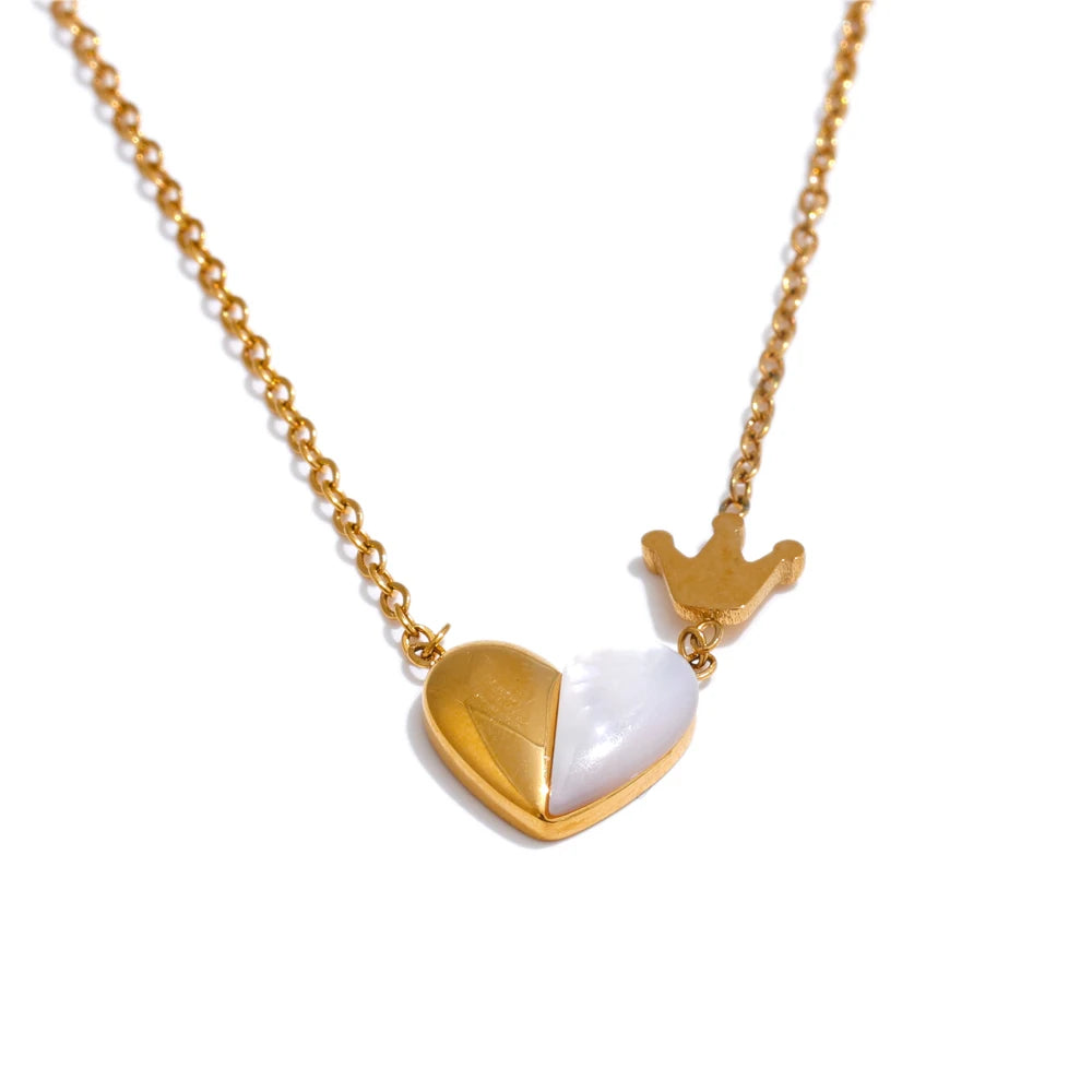 Dainty Heat Love Natural Shell Pendant