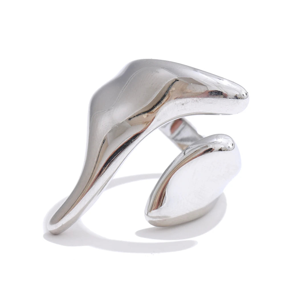 PVD Plated Geometric Adjustable Creative Ring