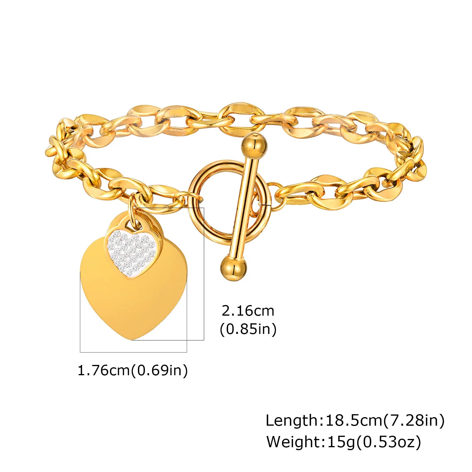 Double Love Heart Charm Bracelets