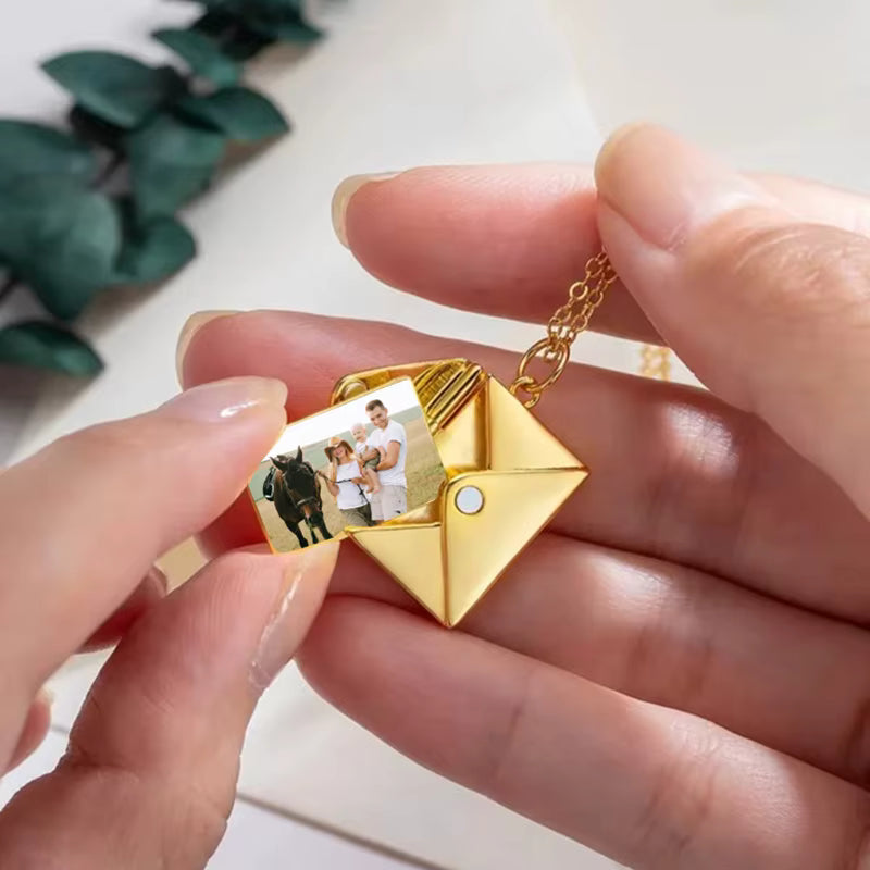Custom Envelope Photo Necklace