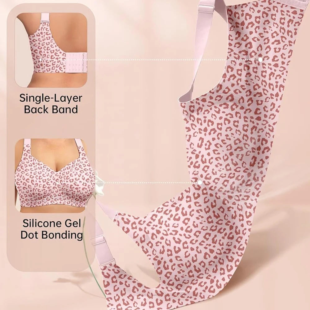 Leopard Print Seamless Jelly Bra