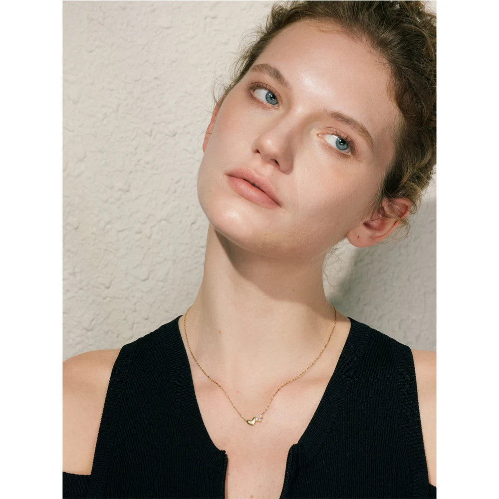 Heart Love Thin Chic Necklace 18K