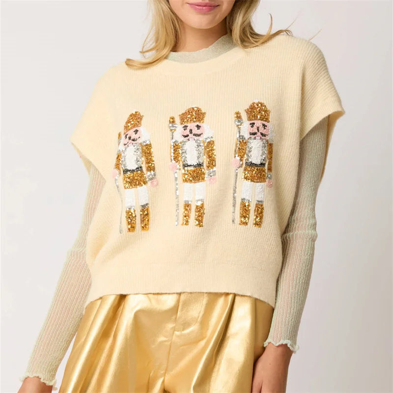 Women Sequin Nutcracker VEST