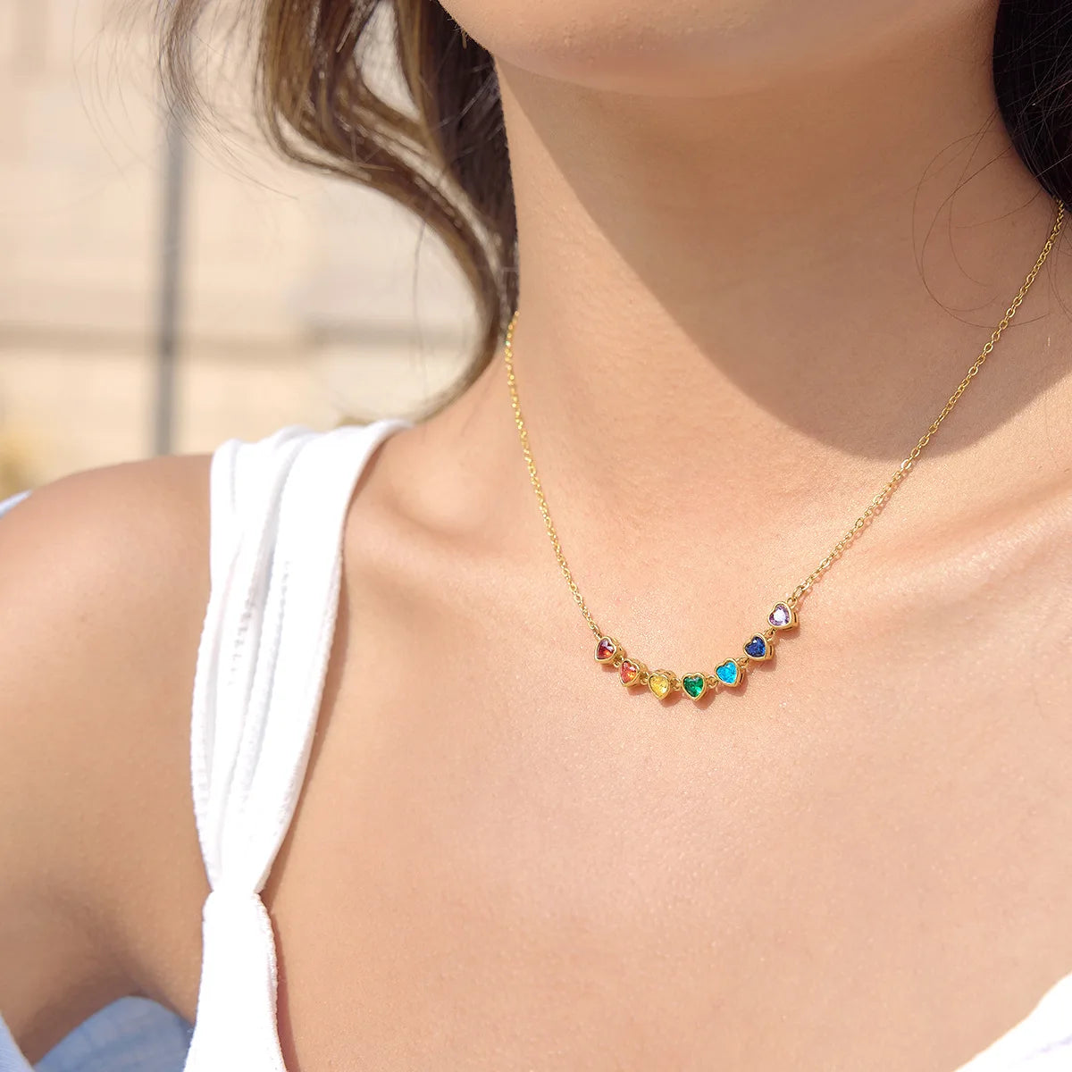 18k Gold Plated Heart Choker Necklace
