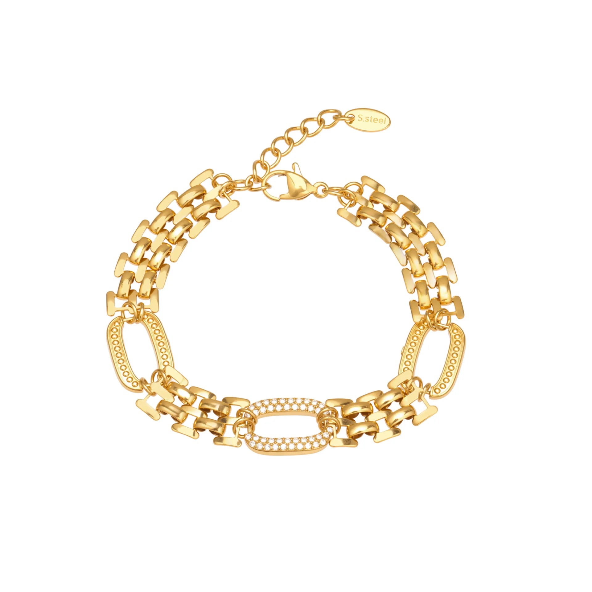 18k Gold Plated Wide Band Bracelet
