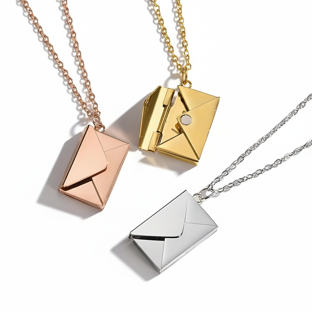 Custom Envelope Photo Necklace