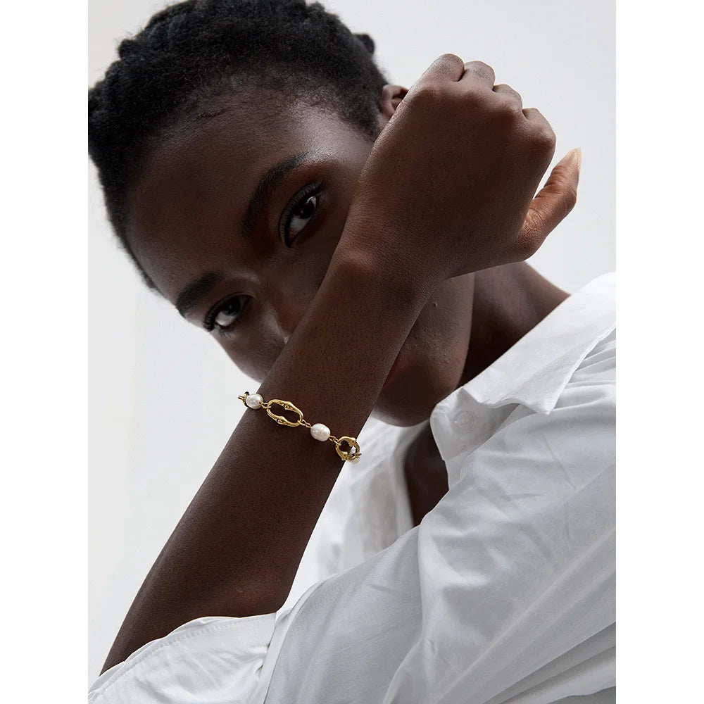 Pearls Metal Chain 18K PVD Plated