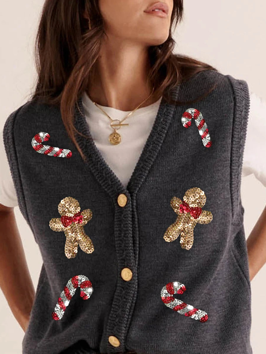 Women Sequin Nutcracker VEST