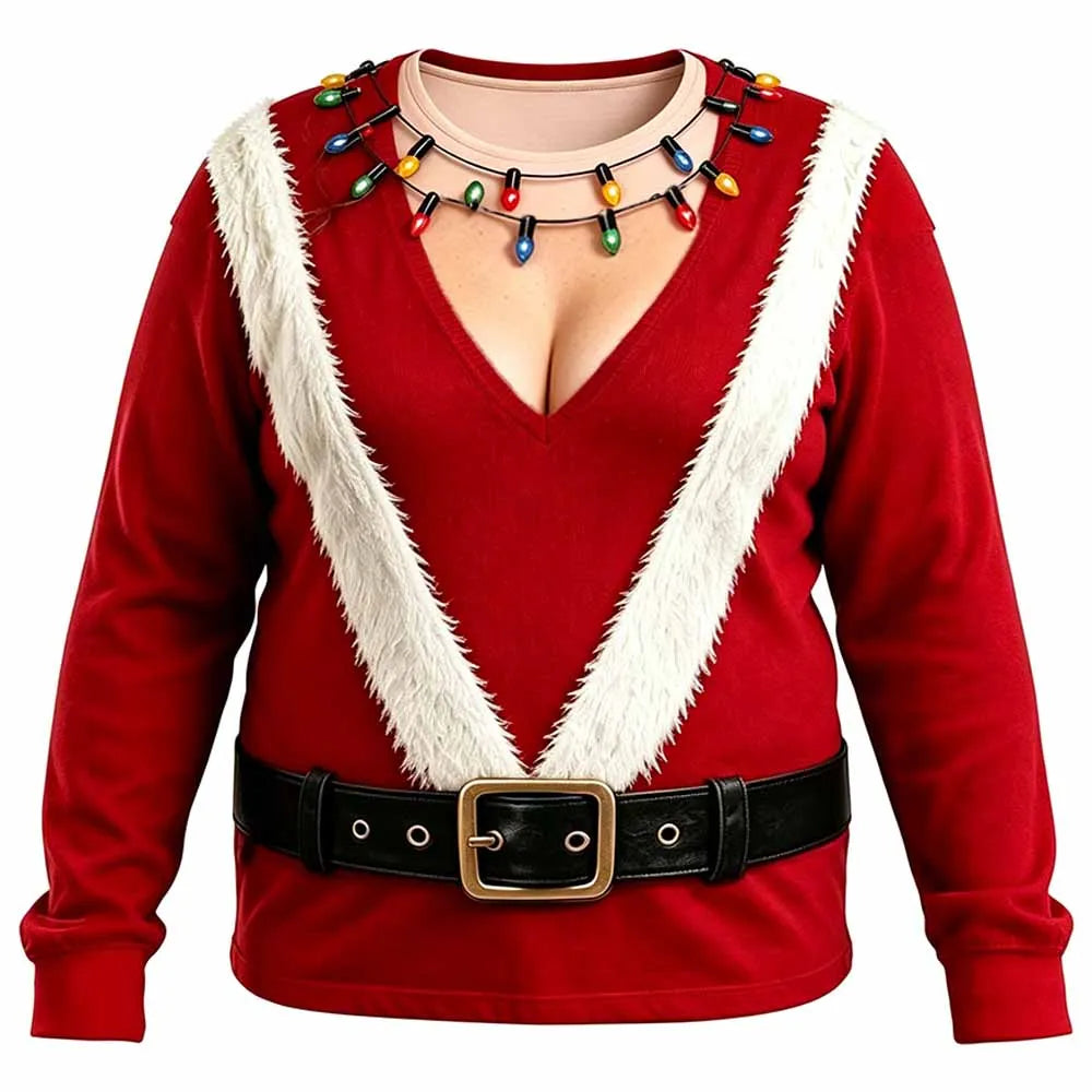 Pullovers Crewneck Christmas Party Sleeve Sweatshirt