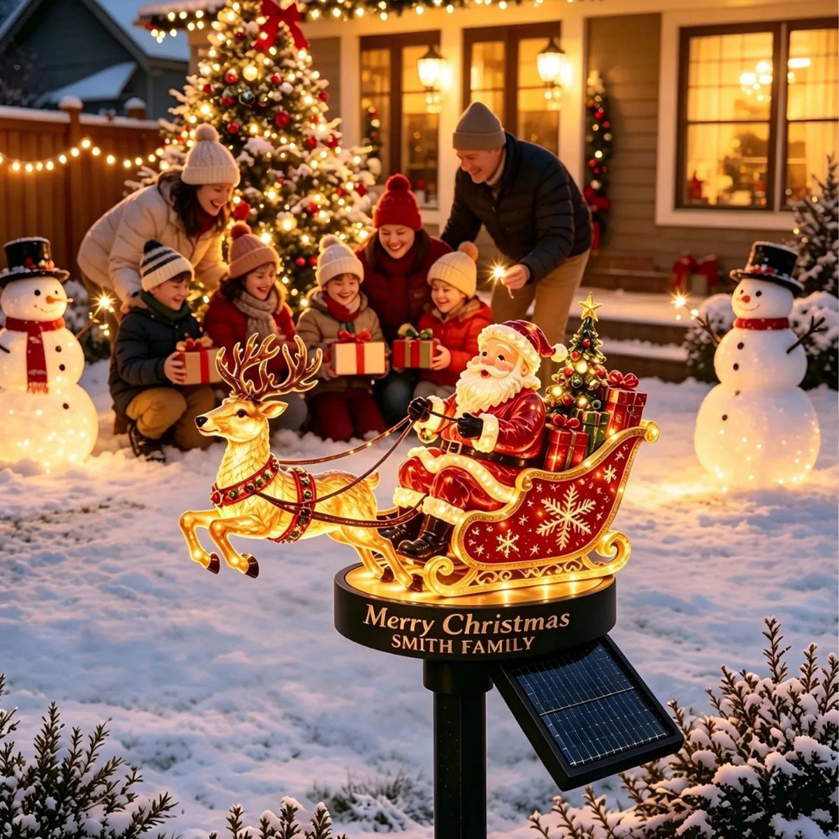 Solar Santa Claus Reindeer