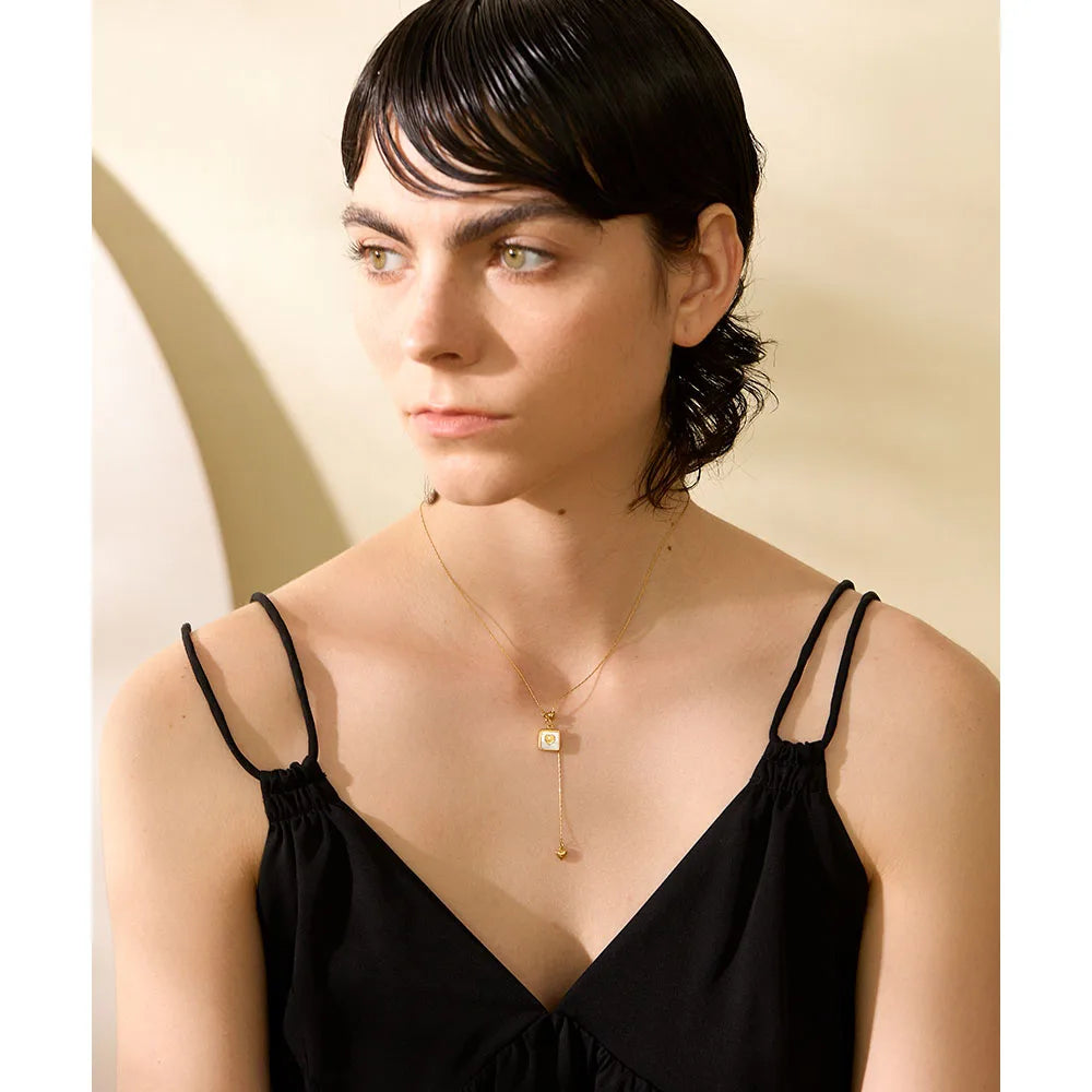 Square Heart Shell Statement 18k Gold Plated
