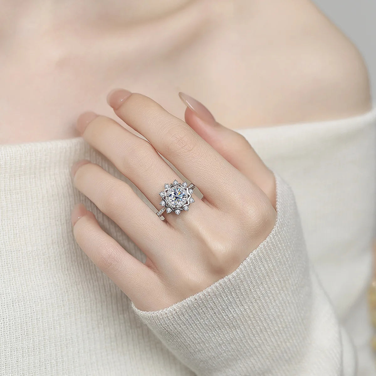 LUMINA Platinum Moissanite Ring