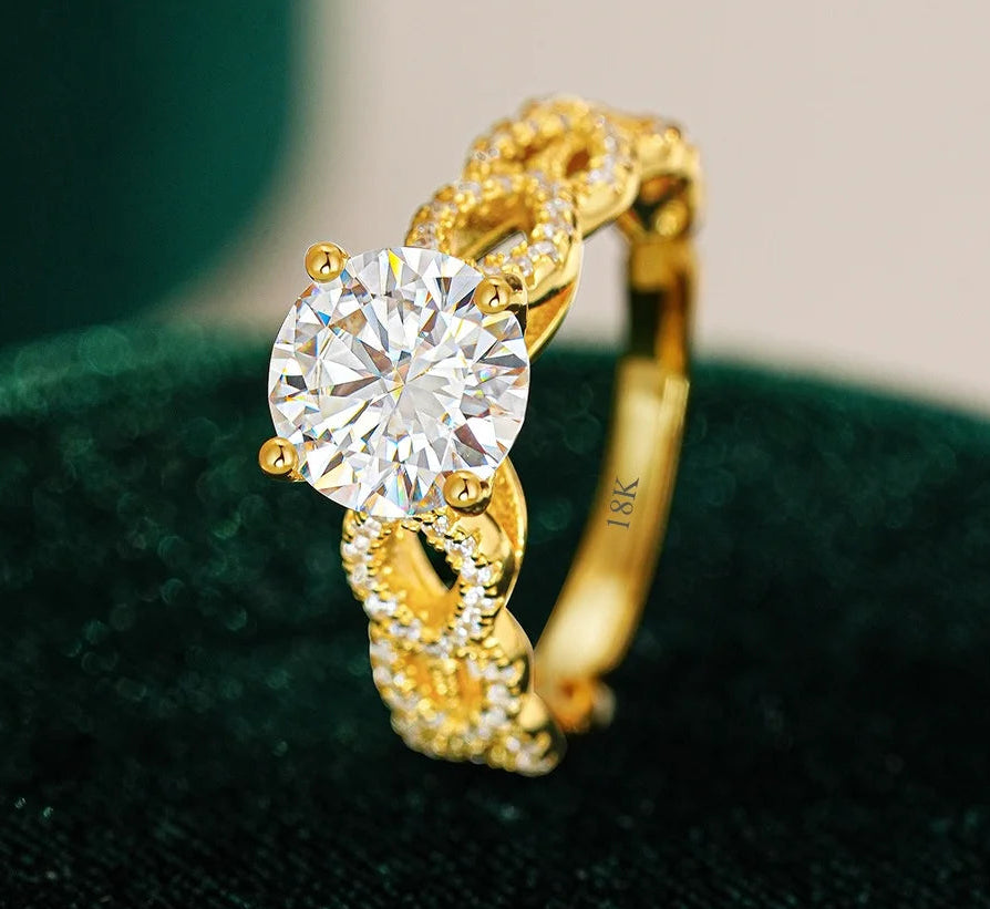 Four-Claw Moissanite Ring