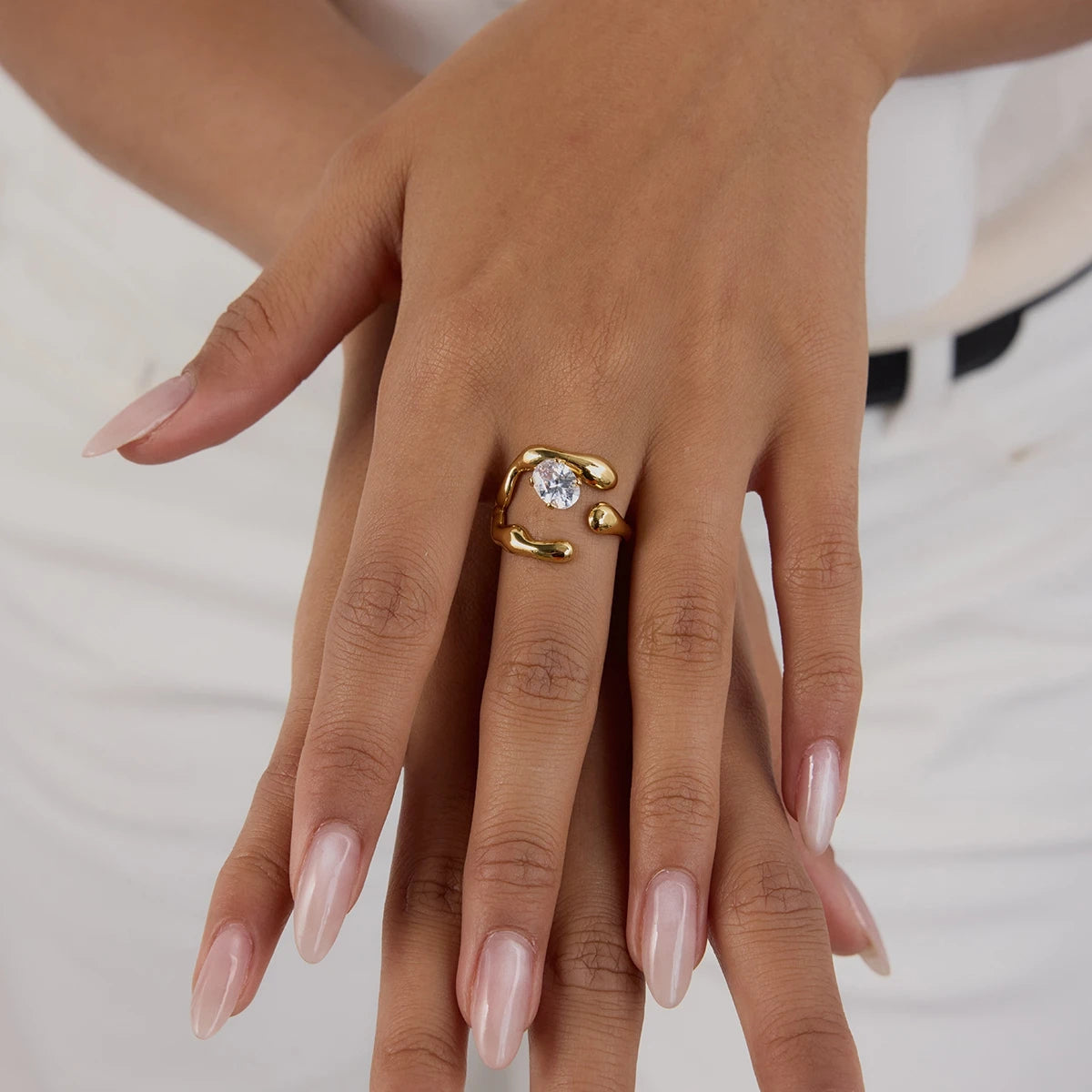 GeometricHollow Adjustable Ring
