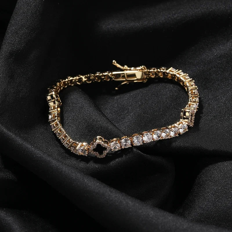 Gold Black Maison Clover Bracelet