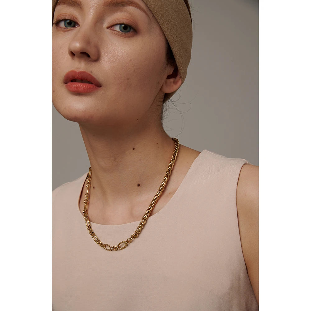 Statement Golden Glossy Thick Chunky Collar Necklace