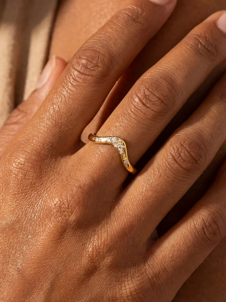 Water Droplet Zircon Ring