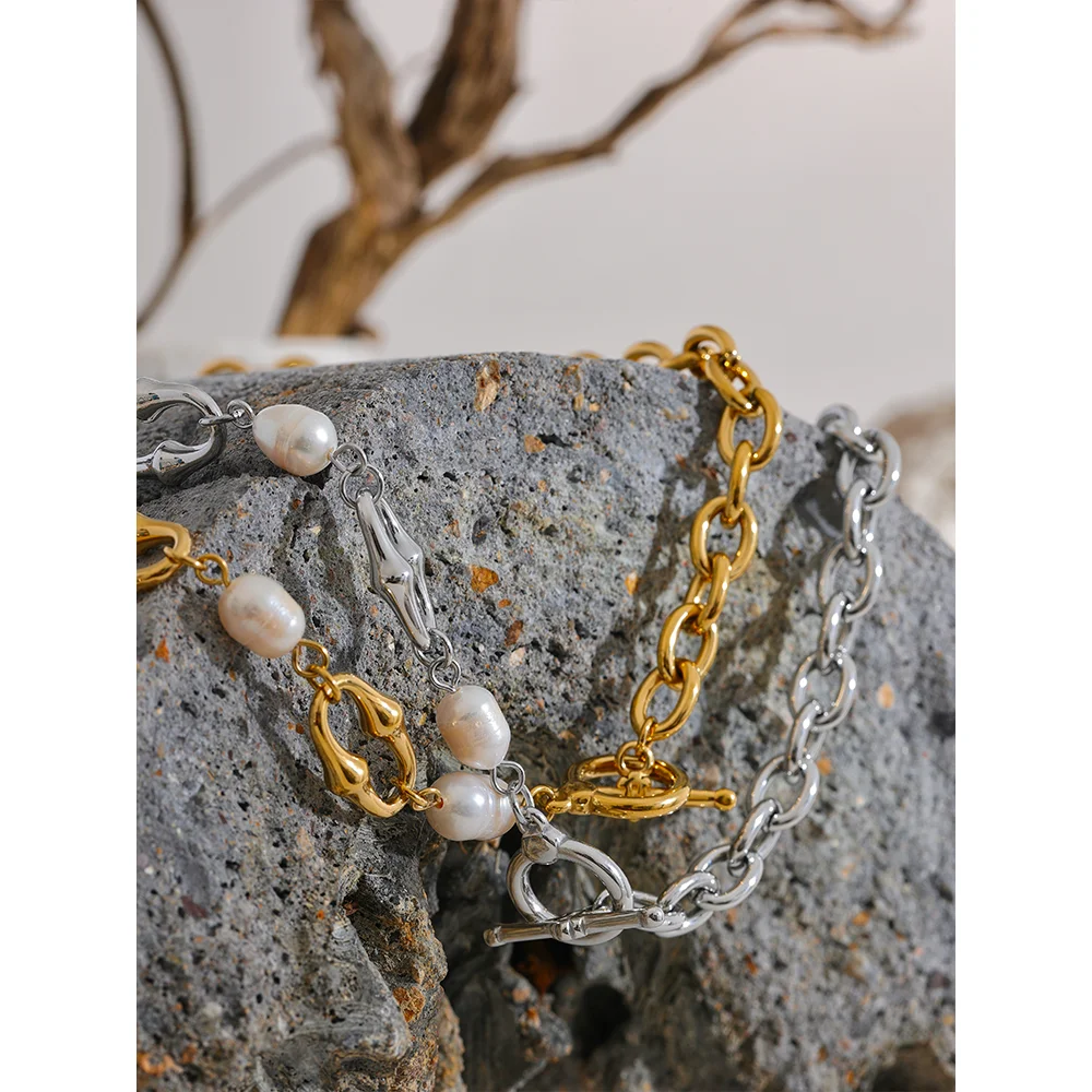 Pearls Metal Chain 18K PVD Plated
