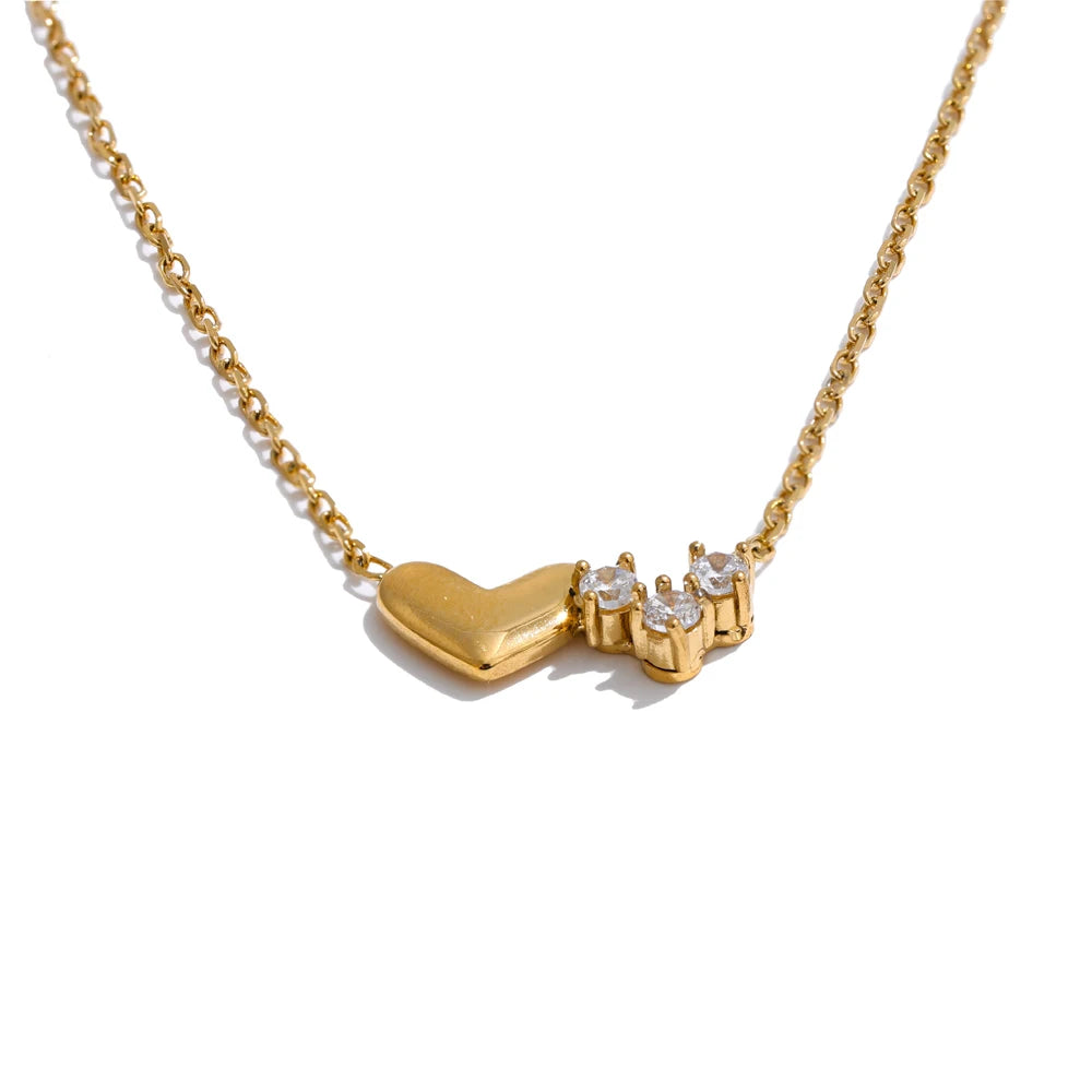 Heart Love Thin Chic Necklace 18K