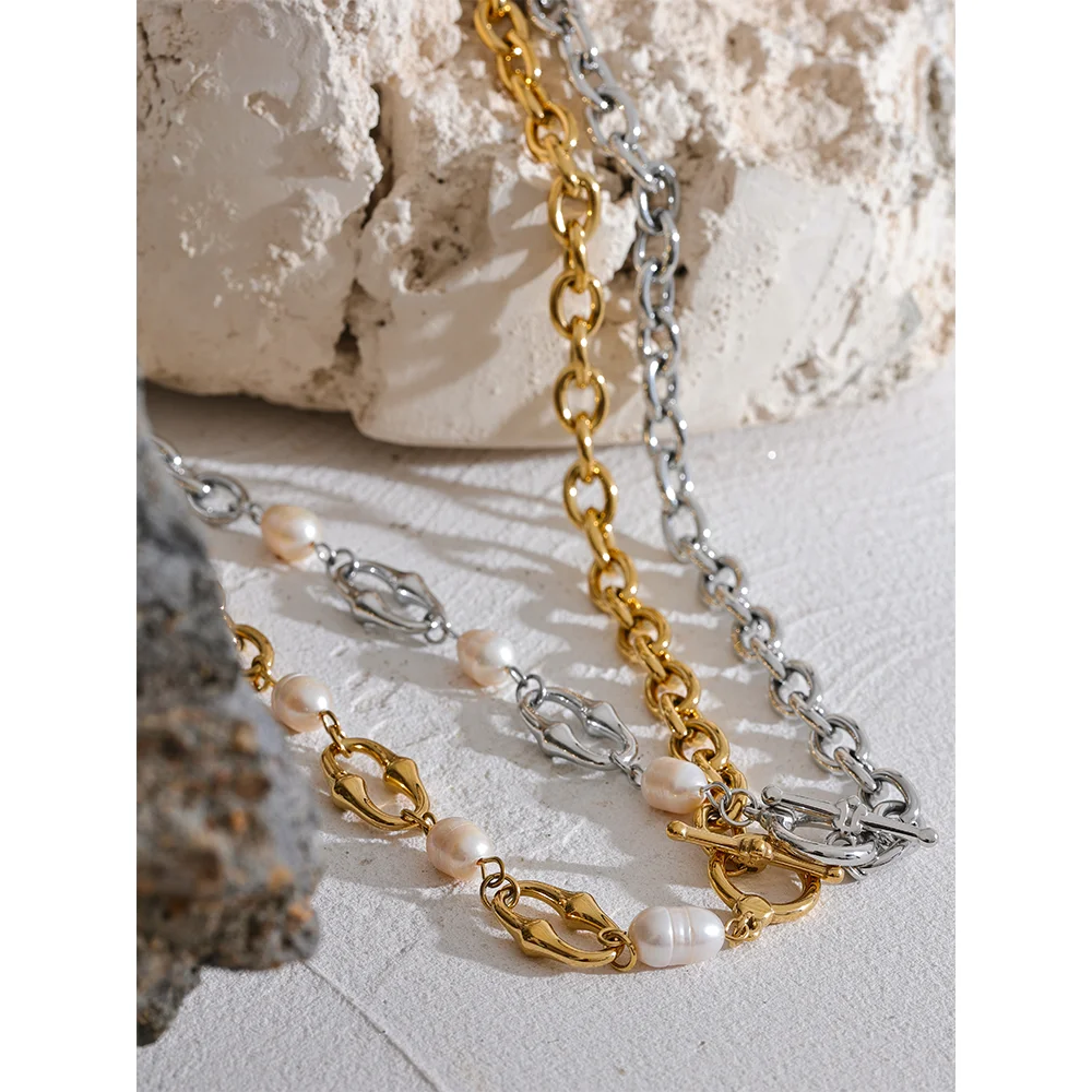 Pearls Metal Chain 18K PVD Plated