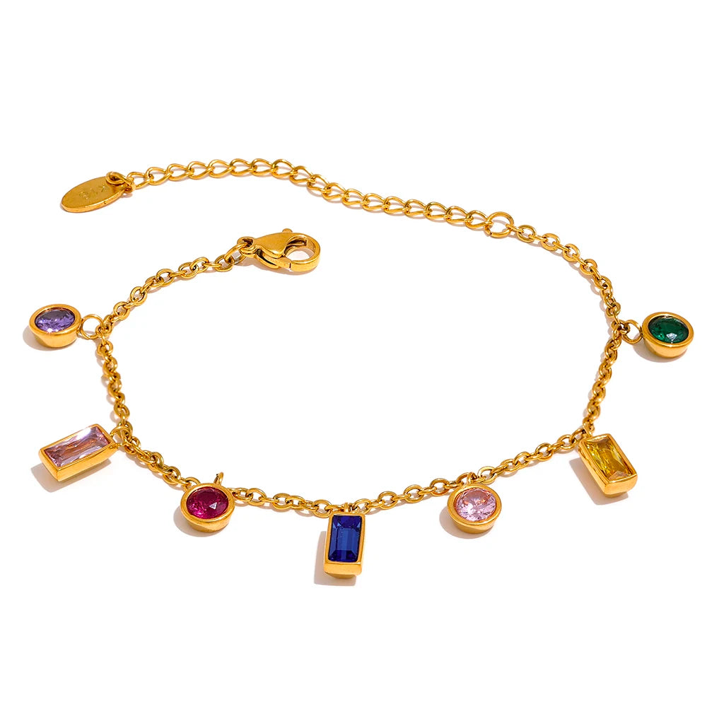 Waterproof Cubic Zirconia Chain Necklace Bracelet CZ