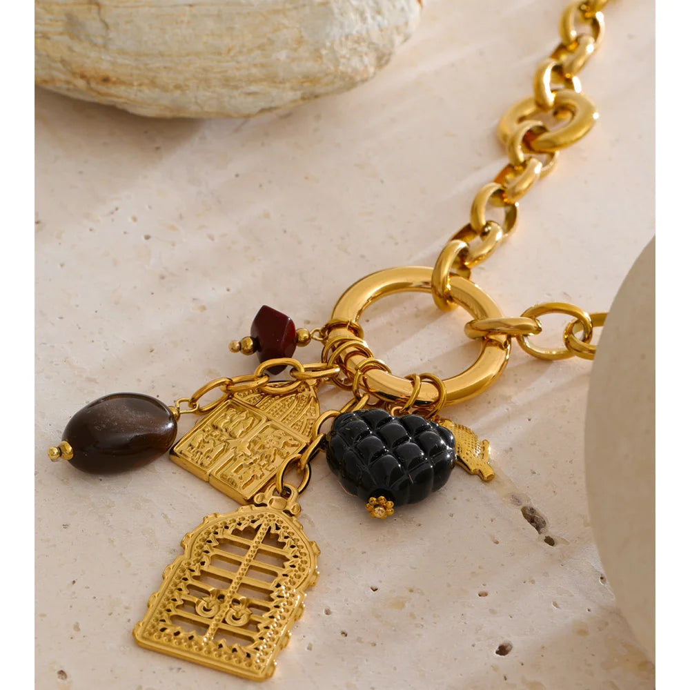 Resin Heart Geometric Charm Pendant