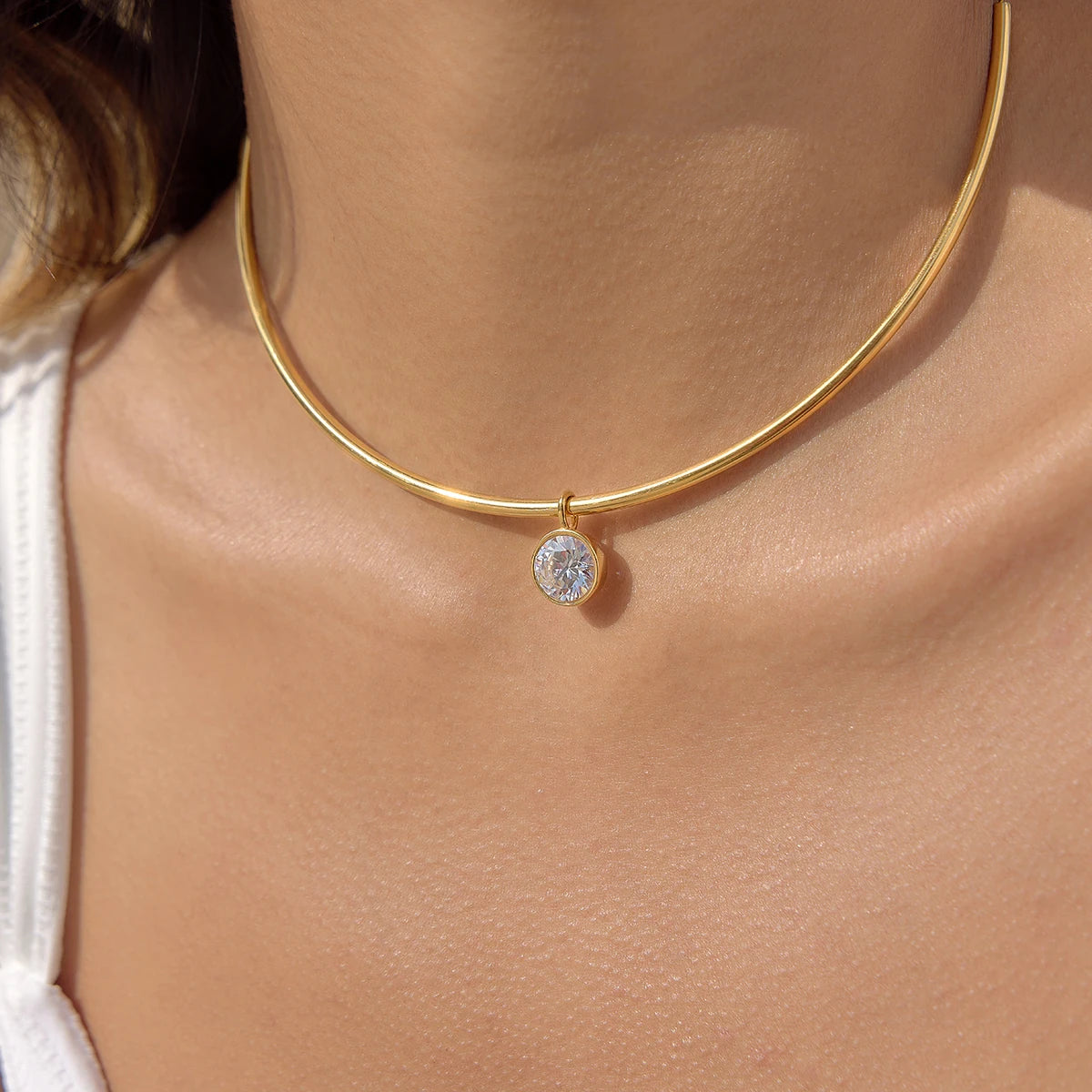 18K Gold PVD Plated Torques Necklace