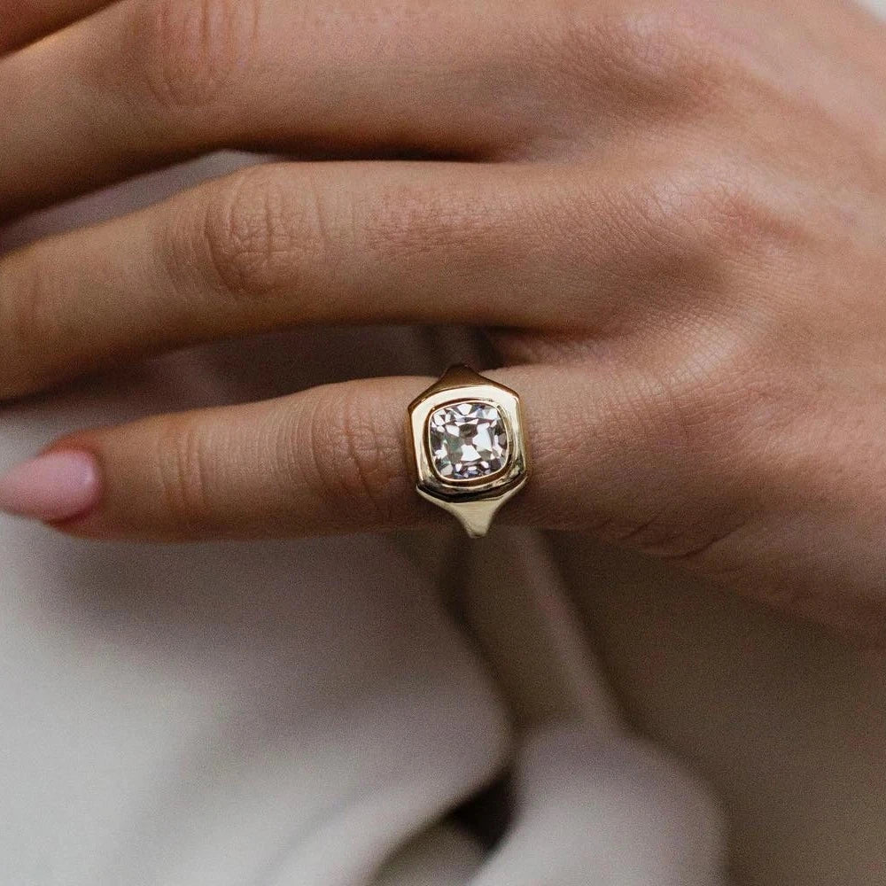 14K Rose Gold Vintage Moissanite Ring