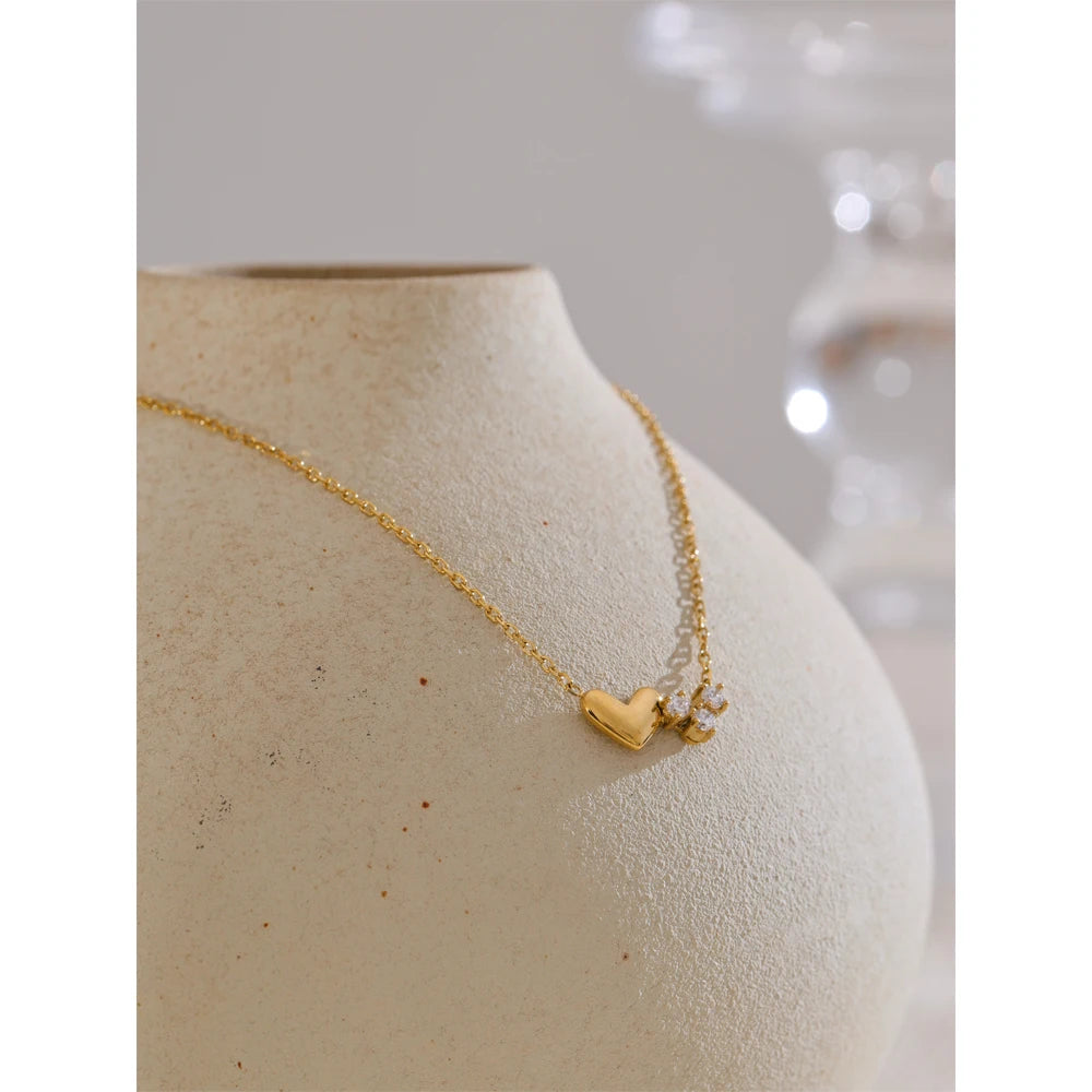 Heart Love Thin Chic Necklace 18K