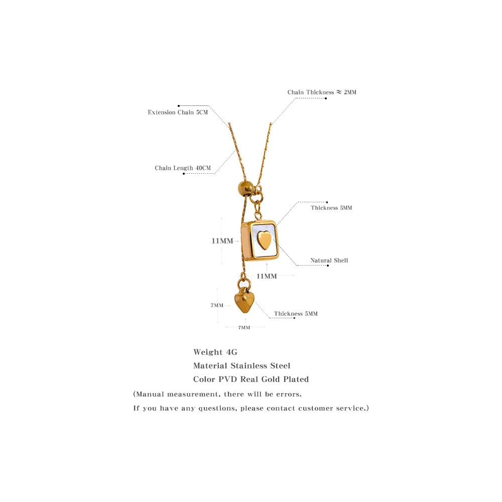 Square Heart Shell Statement 18k Gold Plated