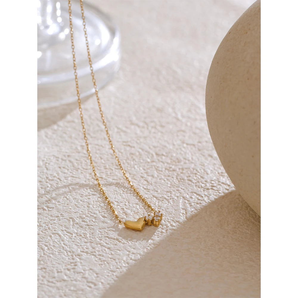 Heart Love Thin Chic Necklace 18K