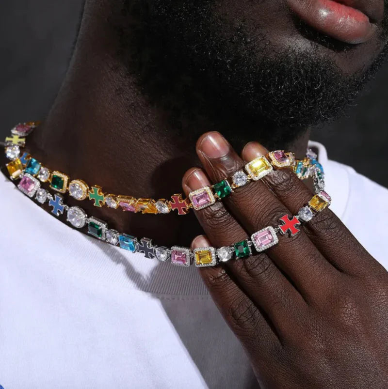 Cioz Blue Baguette Tennis Necklace